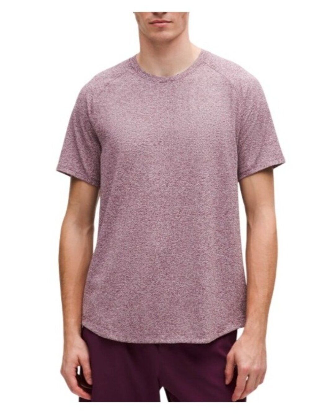 Lululemon Shirt Metal Vent Tech Men's Size Large Burgundy Heathered Short Sleeve